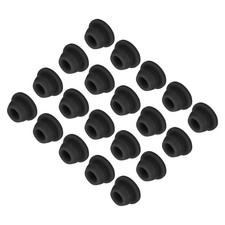 20pcs Silicone Snap in Locking Hole Plugs,7.5mm Narrow Groove 2mm Black