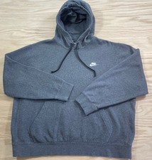 Men  s Nike Club Fleece Pullover Hoodie Sweatshirt Size Adult XL Charcoal Gray