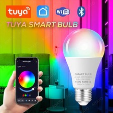 Tuya WIFI Bluetooth LED Bulb Smart Life APP Control Dimmable 9W 18W E27 220V RGB