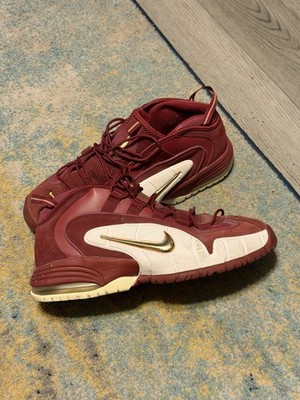 Nike Air Max Penny 1 Shoes Men s 11.5 House Party Maroon White Gold 685153-601
