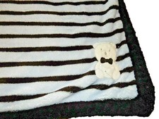 3D WOW 30x30 ABSORBA Teddy Bear Striped Plush Crib baby Blanket Bad Pictures