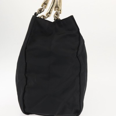 PRADA Hand Bag Nylon metal Black Gold Auth ti3459 | eBay