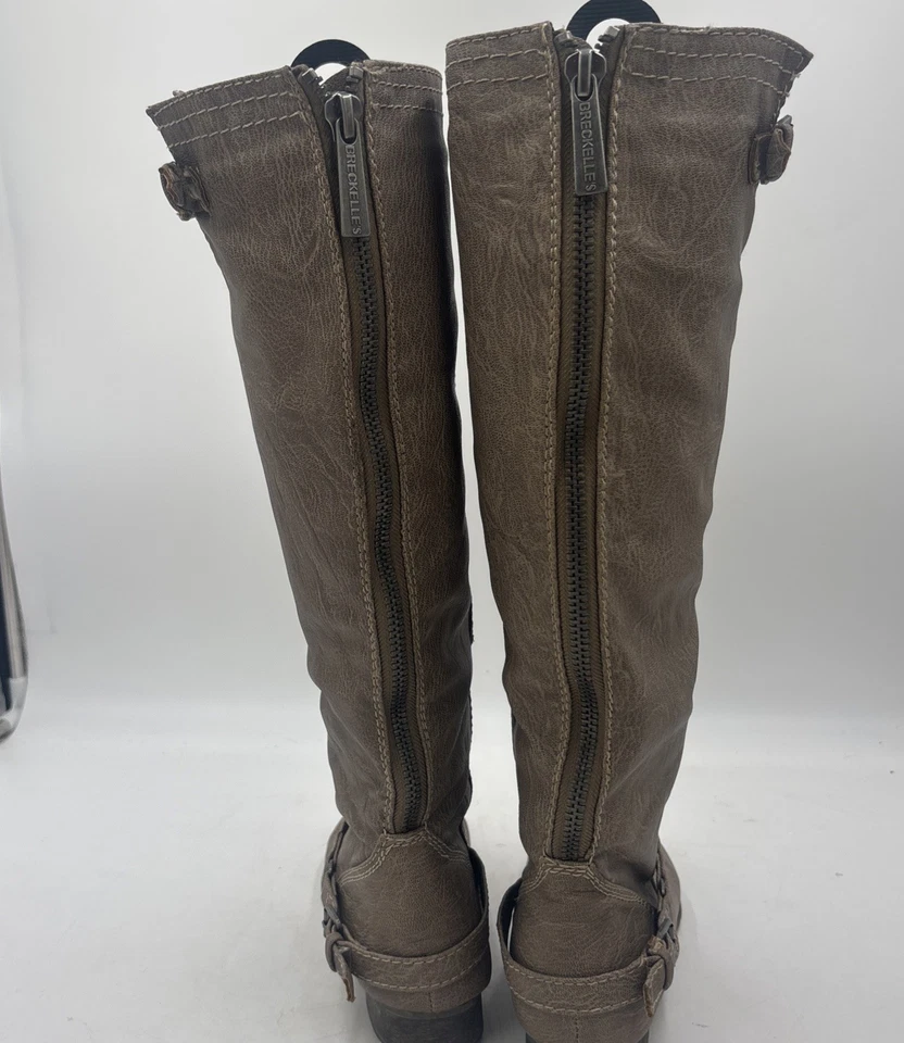 Breckelle’s Outlaw Green Knee High Western Boots Faux Leather Zippered Size 5.5 - Imagem 4 de 4