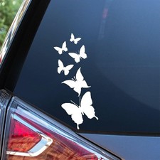 Butterfly Heart Vinyl Decal Sticker White, 7 Inches For Cars, Trucks, Vans,
