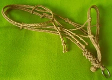 Wonderful UNUSED Vintage Fine Tight Braided RAWHIDE Bitless Bridle Double Bosal
