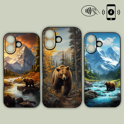 Handyhülle Grizzlybär Wald Waldtier MagSafe iPhone Samsung Motorola