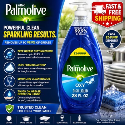 Palmolive Ultra Oxy Liquid Dish Soap, Deep Grease Cutting, 28 fl oz
