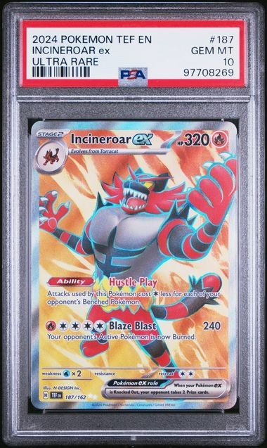 Incineroar ex 187/162 SV05: Temporal Forces Holo PSA 10