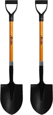 Ashman Heavy-Duty Digging Shovel (2 Pack) with Trenching Blade and 41-Inch Comfo