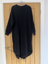 Kin Black Oversized Lagenlook Cotton Sweater Dress With Pockets Size XS