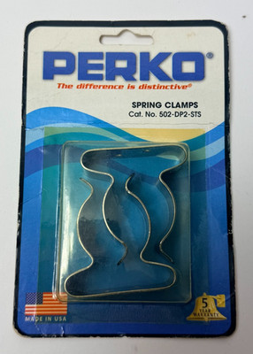 NEW Perko 502-DP2-STS Boat Marine Spring Clamps 1-1 3/4'' d 2 Pk Stainless Steel