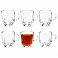 Glas Kaffeetassen 6Er Set 245 Ml TeegläSer Mit Henkel TrinkgläSer Transparent