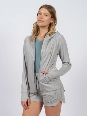 Thread & Supply Mariya Full Zip Hoodie/heather grey. Medium. NWT. MSRP-$68