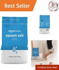 Unscented Epsom Salt Soak - 3 Pound Resealable Bag for Deep Muscle Relaxation