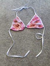 Pink Hawaiian Flower, Stripper, Exotic Entertainer, Pole Dancer, Gogo Bikini Top