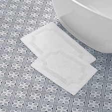 Laura Ashley - Reversible Cotton Bath Mat, Bathroom D cor, Machine Washable Bath
