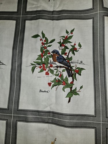 Vintage Cranston VIP Screen Print Fabric American Songbirds Lot Of 94 Panels - Picture 9 of 15