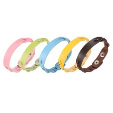 5 Pcs Double-Braided Leather Bracelet Leather Snap Bracelets, Mixed Colors