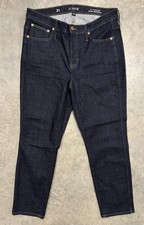 J.Crew 9" Vintage Slim Straight Jeans Dark Wash Denim Size 31 Mid Rise Womens
