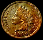 1904 INDIAN HEAD CENT UNCIRCULATED! 4 DIAMONDS! A beautiful coin!