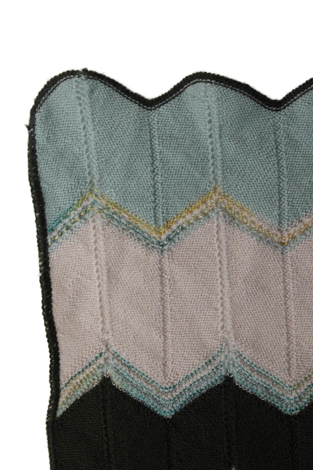 Bufanda envolvente multicolor a rayas con patrón tejido texturizado Missoni para mujer azul OS Foto 3 de 4