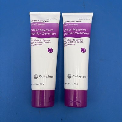 (2) Tubes of Coloplast CriticAid Clear Moisture Barrier Ointment 2.5oz