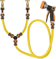 WASH IT! 13pc Outdoor Dog Shower Hose for Outside Tap - 2 in 1 Hot and Cold Tap