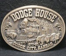 XB11119 VINTAGE 1970s DODGE HOUSE DODGE CITY, KANSAS COMMEMORATIVE BELT BUCKLE