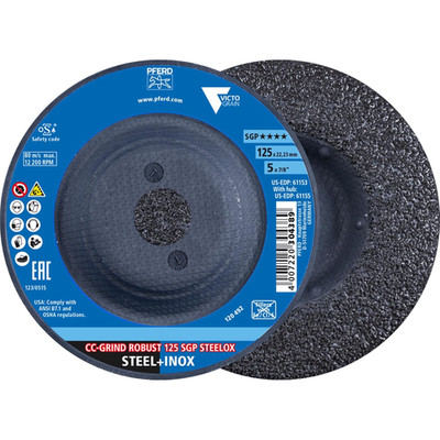Tools Cc-Grind -Robust Grinding Disc, 5'' X 7/8'', Part 61153 | SGP STEELOX VICTOG