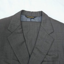 Vintage Brooks Brothers MAKERS 2 Piece Suit 44L Gray Glen Check Plaid Wool