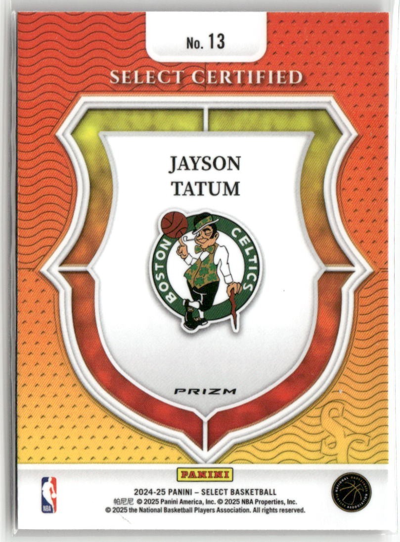 2024-25 Panini Select - Select Certified Jayson Tatum #13 Red