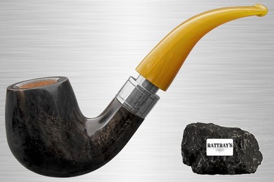 Rattray's Pfeife Monarch Grey 177 Yellow Pipe Bent Classic 9mm Filter