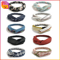 Damen Boho Stirnband 10 StüCk Gedruckt Elastisch Knoten Haarband Haarschmuck