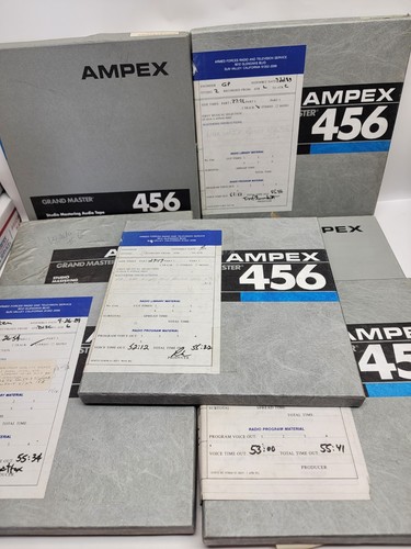 👀Ampex Grand Master 456 1/4" x 2500' Tape 10-1/2" Bb King Studio Lot Of 7 #9 👀 - Picture 1 of 17