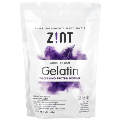 2 X Zint, Gelatin Thickening Protein Powder, Grass-Fed Beef, 16 oz (454 g)