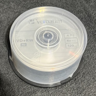 Verbatim DVD+RW 4.7GB 4x 120 Min Blank Rewritable Discs 25 Pack Spindle Open Box