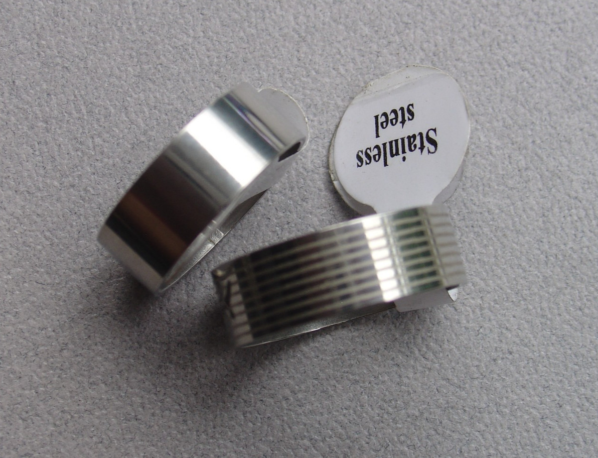 Stainless Steel Ring Lot Cut Out Open Shark Heart Rate Monitor Beat Symbol 7.5 View 4
