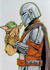 Mandalorian,Star Wars,fan art,drawing,markers,comics,painting,movie
