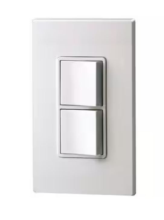 LEVITON DECORA 120/277-V Dual Duplex Combination Rocker Light Switch White 5634W