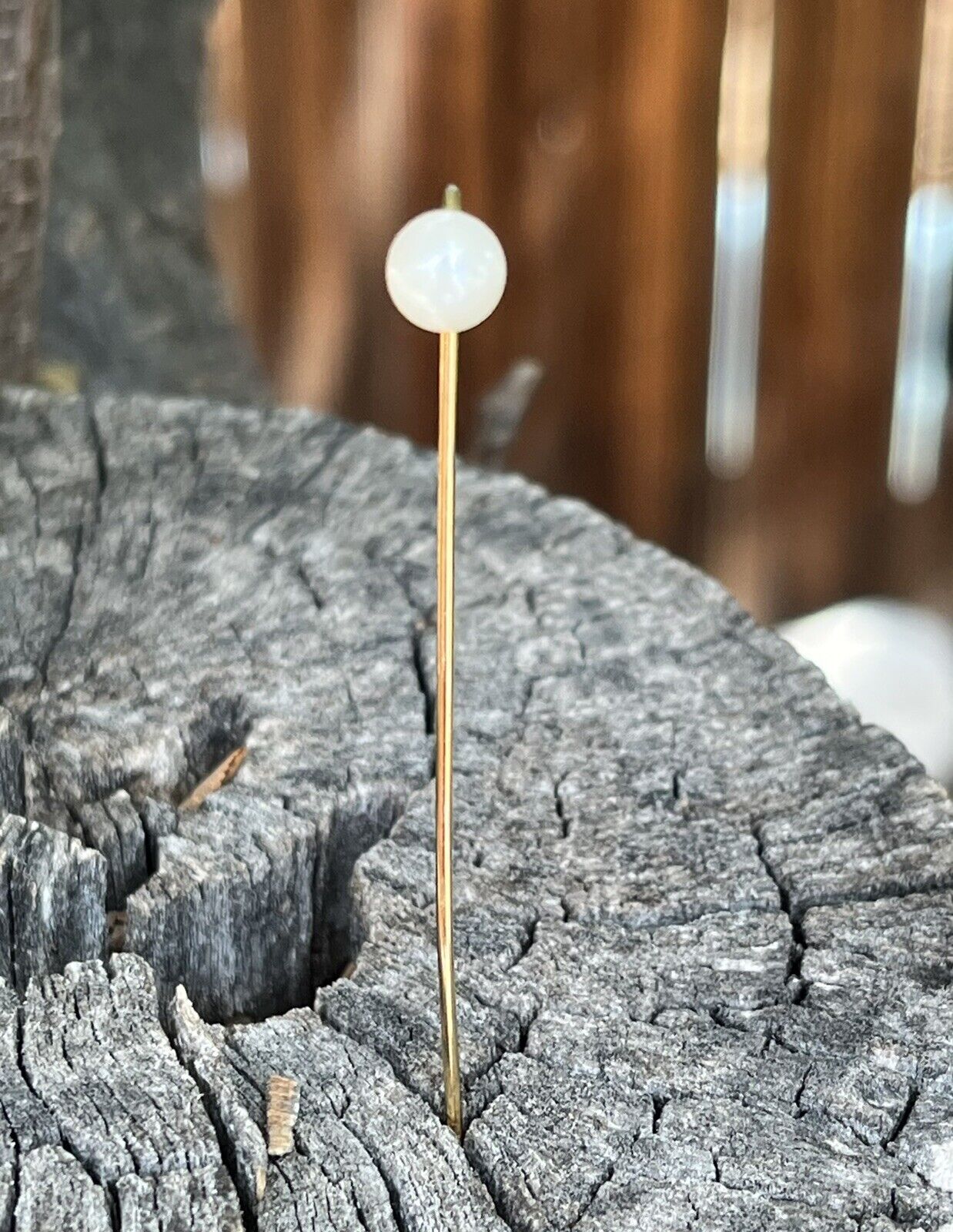 Gold Filled Pearl Stickpin - image 1