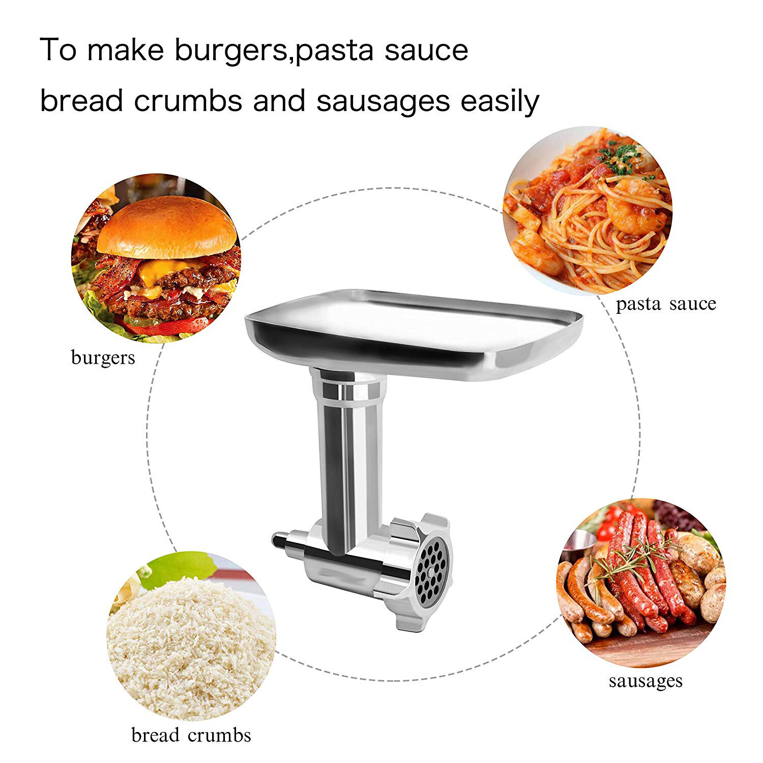 Metal Meat Food Processors Grinder Attachment for Kitchen Aid Stand Mixer USA