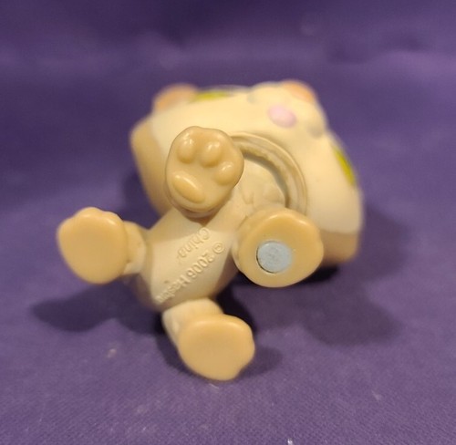 Authentic Littlest Pet Shop #358 Husky Puppy Dog Tan Beige Pink Green Dot Eyes - Picture 6 of 7