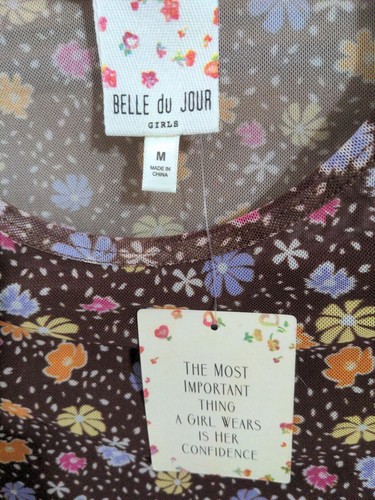 Belle De Jour Girls 2 Piece Sheer Top W Spaghetti Strap Size M NWT - Picture 4 of 6
