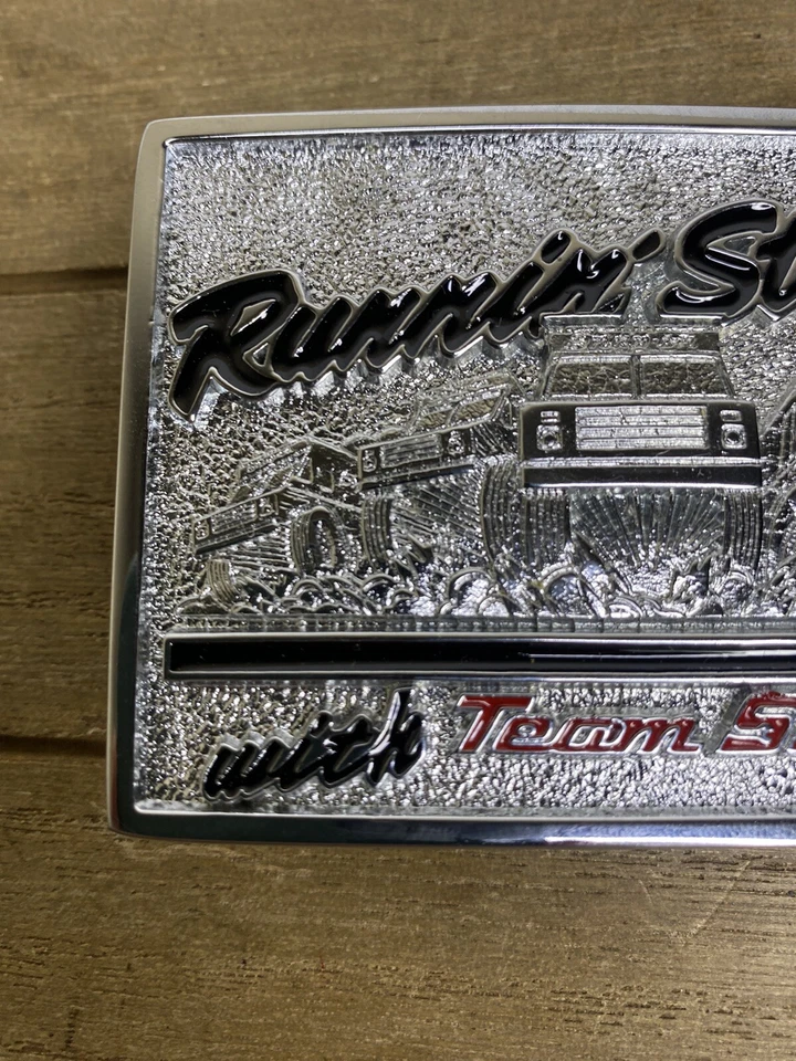 Винтажная защелкивающаяся пряжка ремня прочная хромированная на латуни SSX-1176 сделано в США - Изображение 3 из 4