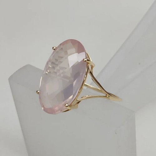 Rose Quartz Ring 18k Gold Plated Handmade Ring Wedding Ring Gift For Her