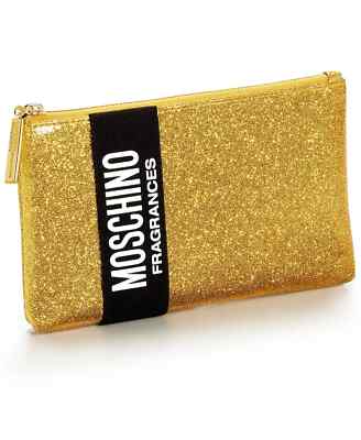 MOSCHINO Fragrances Metallic Gold Makeup/Cosmetic Travel Pouch NEW SEALED