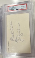 Judy Johnson HOF  PSA/DNA  Signed 3x5 Index Card Autograph