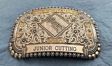 Vintage Gist JPH Junior Paint Horse Jr Cutting World Champion Trophy Belt Buckle