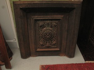 Antique Cast Iron Fireplace Surround 1880s Square W Ornate Summer