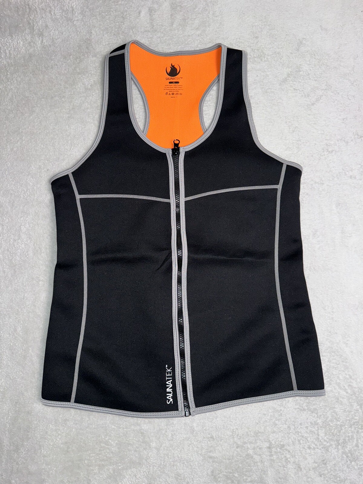 SaunaTek Women's Size XL Neoprene Workout Vest Slim Trim Tone Flexible Black